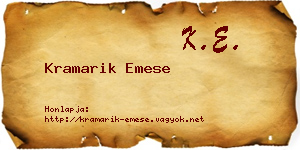 Kramarik Emese névjegykártya